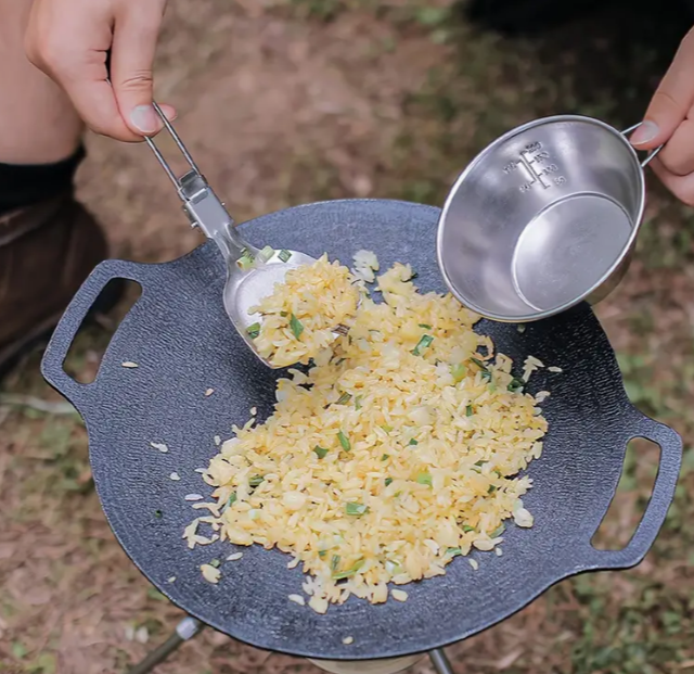 Kits de Utensílios De Cozinha Dobráveis em Aço Inoxidável Multifuncional para Acampamentos e Atividades ao Ar Livre.